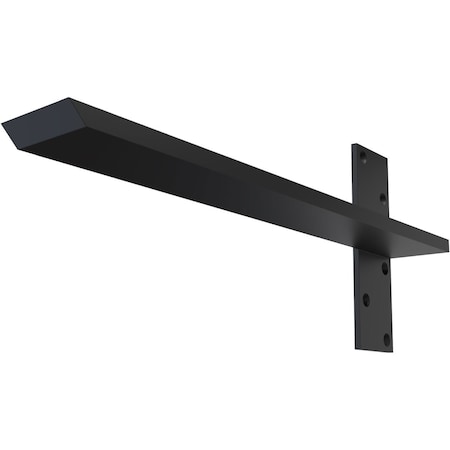 Ekena Millwork 2 1/2"W x 18"D Floating Steel Heavy Duty Wall Mount, Powder Coated Black BKTM02X18FWPBL